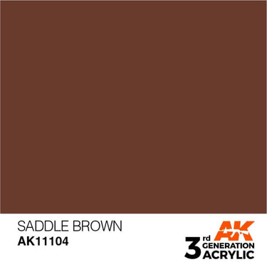 AK Interactive AK11104 Saddle Brown Acrylic Paint 17ml (3rd Generation)